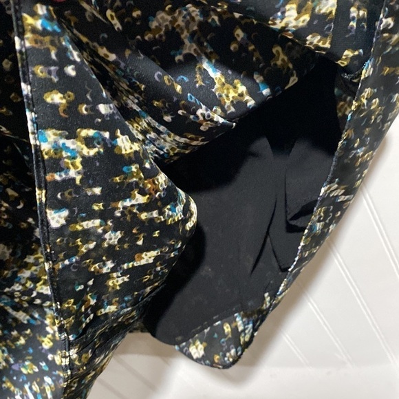 Rebecca Taylor dress abstract print‎ black & green size 6 exposed back zipper - Picture 4 of 5